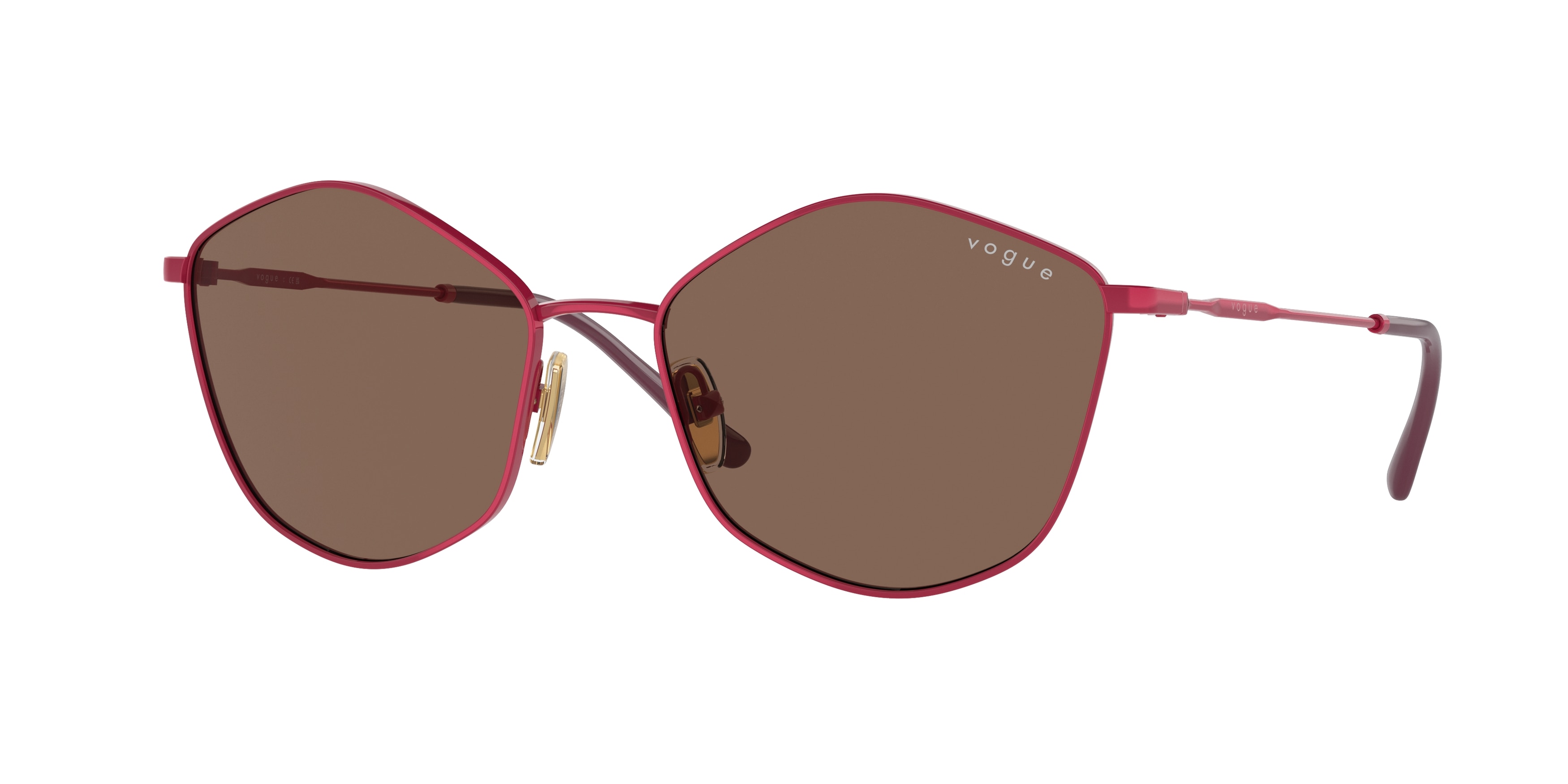 Vogue Eyewear Damen VO4282S 514573 Sonnenbrillen Metall Rosa Braun Geometrisch Normal-image